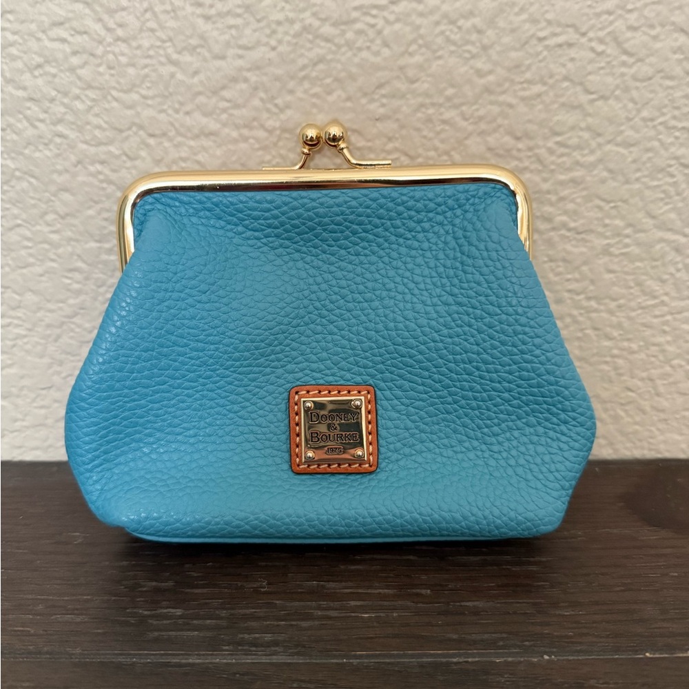 Dooney & Bourke Blue Pebbled Leather Coin Purse